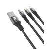 Charging cable Silver Line 3 to lightning, micro usb and type-c 1.5m Color:silver