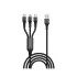 Charging cable Silver Line 3 to lightning, micro usb and type-c 1.5m Color:silver