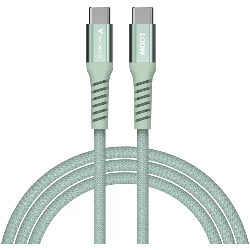Кабель Verbatim Sync & Charge Magnetic USB-C to USB-C 100W 1.2m green