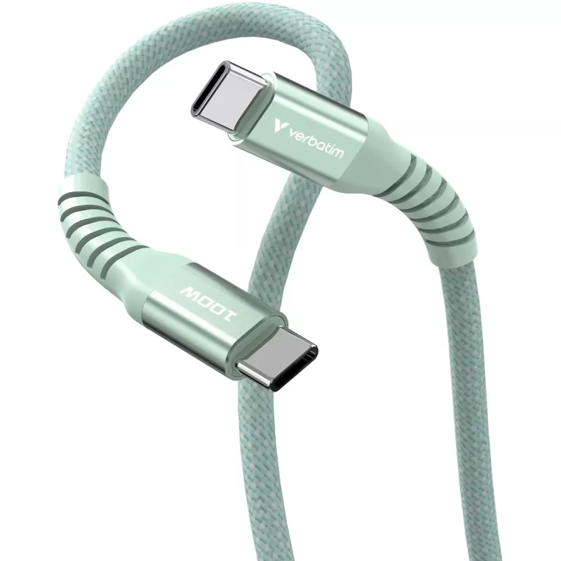 Кабель Verbatim Sync & Charge Magnetic USB-C to USB-C 100W 1.2m green