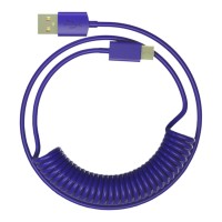 כבל 1St Player 1StPlayer USB-A to USB-C Spring up to 2.5m Purple Blue צבע כחול