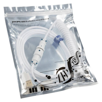 Кабель Ducky USB-A to USB-C Premicord Coiled - Pure Цвет:белый