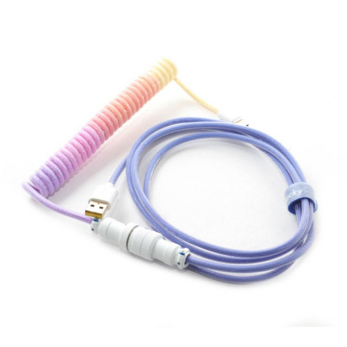 Cable Ducky USB-A ל-USB-C מסולסל Coiled Color:blue
