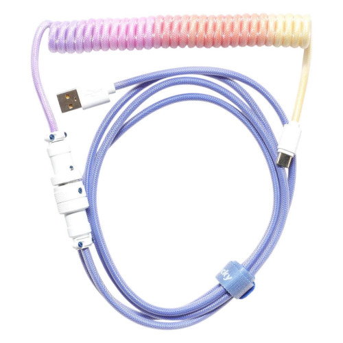 Cable Ducky USB-A ל-USB-C מסולסל Coiled Color:blue
