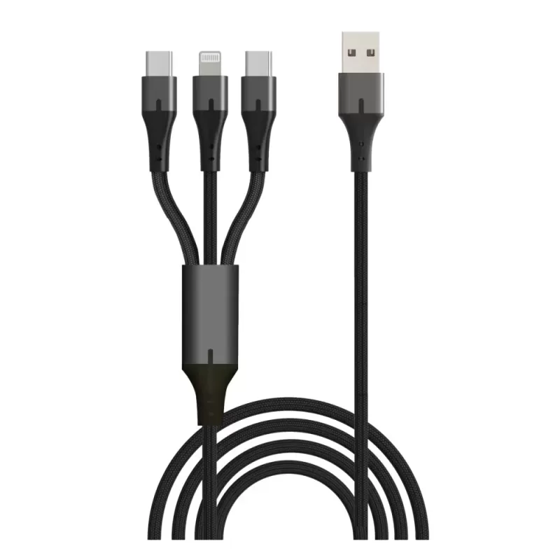 Charging cable Silver Line 3 USB to LIGHTNING Type-c x2 1.5m Charging cable Silver Line 3 USB to LIGHTNING Type-c x2 1.5m