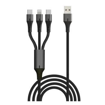 כבל טעינה Silver Line 3 USB to LIGHTNING Type-c x2 1.5m כבל טעינה Silver Line 3 USB to LIGHTNING Type-c x2 1.5m