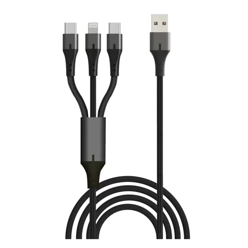 Charging cable Silver Line 3 USB to LIGHTNING Type-c x2 1.5m Charging cable Silver Line 3 USB to LIGHTNING Type-c x2 1.5m