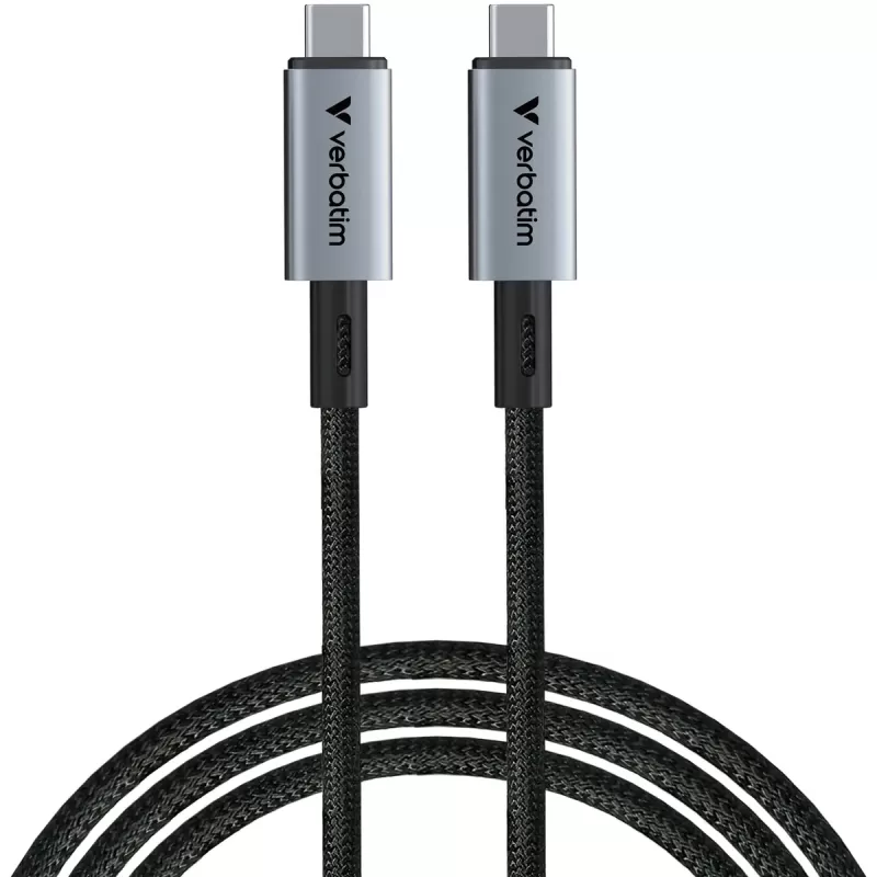 Cable Verbatim Sync & Charge USB4 USB-C to USB-C 240W 40Gbps 1.2m Color:black Cable Verbatim Sync & Charge USB4 USB-C to USB-C 240W 40Gbps 1.2m Color:black