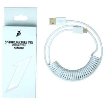 Cable 1St Player 1StPlayer USB-A to USB-C Spring up to 2.5m Sky Blue Color:blue