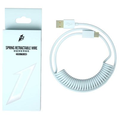 Cable 1St Player 1StPlayer USB-A to USB-C Spring up to 2.5m Sky Blue Color:blue Cable 1St Player 1StPlayer USB-A to USB-C Spring up to 2.5m Sky Blue Color:blue