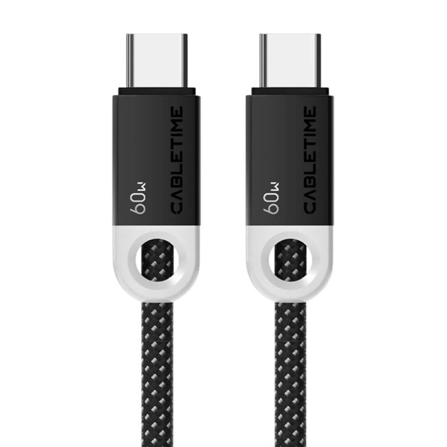 Cable CABLETIME USB-C 60W Charging Cable 2m black..