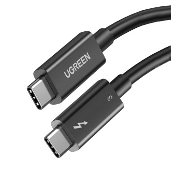 Кабель UGREEN Thunderbolt 3 5k/60Hz 40Gbps 100W 0.8m Цвет:черный Кабель UGREEN Thunderbolt 3 5k/60Hz 40Gbps 100W 0.8m Цвет:черный