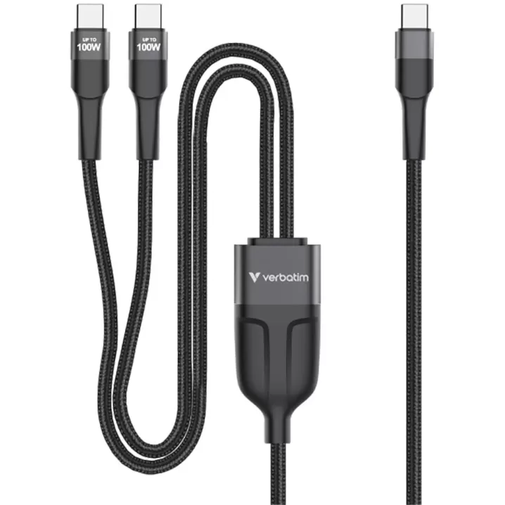 Cable Verbatim Sync & Charge USB-C to Dual USB-C Cable 1.5m
