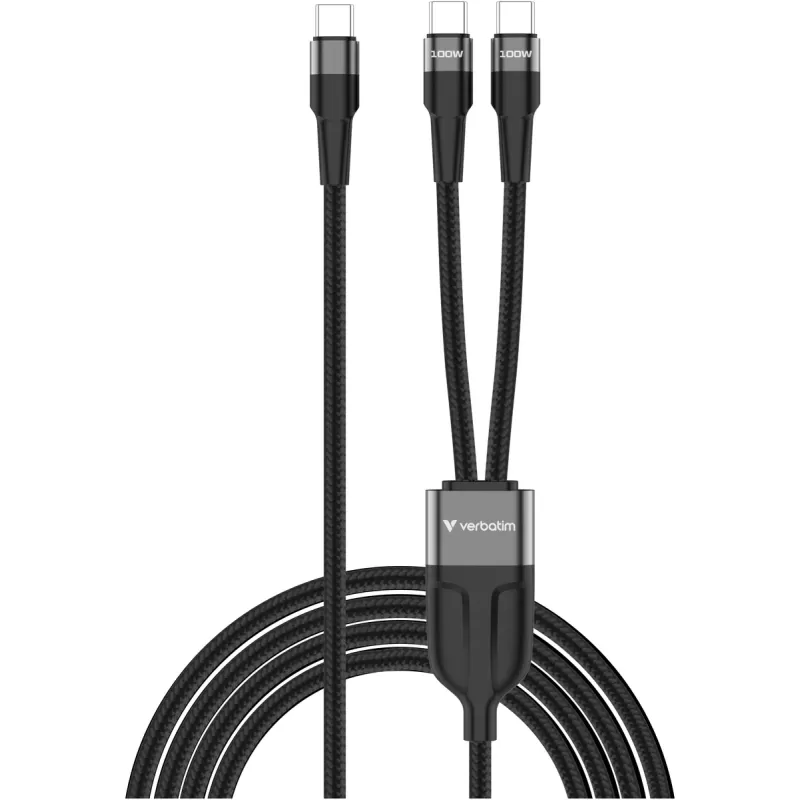 Cable Verbatim Sync & Charge USB-C to Dual USB-C Cable 1.5m