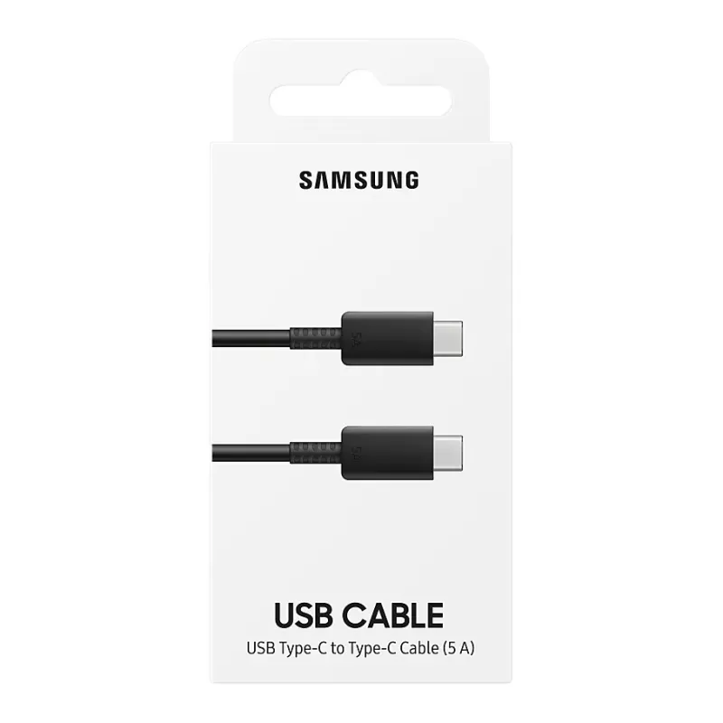 כבל סנכרון וטעינה מקורי Samsung 5A USB-C to USB-C Cable 1m שחור