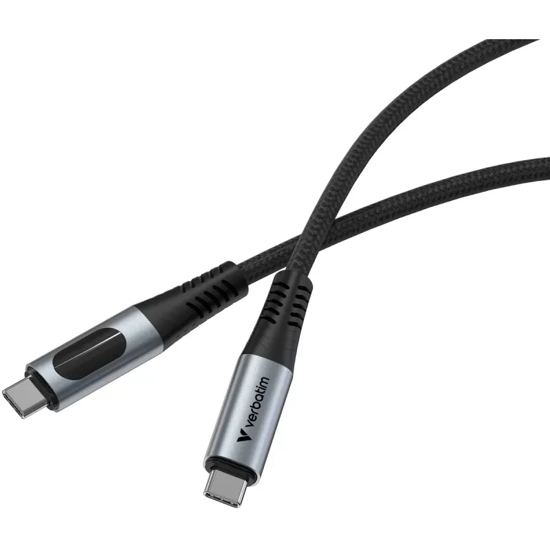 Cable Verbatim Sync & Charge USB4 USB-C to USB-C 240W 40Gbps 1.2m with Power Display Color:black Cable Verbatim Sync & Charge USB4 USB-C to USB-C 240W 40Gbps 1.2m with Power Display Color:black