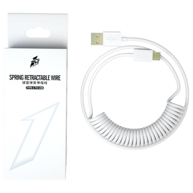 Кабель 1St Player 1StPlayer USB-A to USB-C Spring up to 2.5m Light Gray..