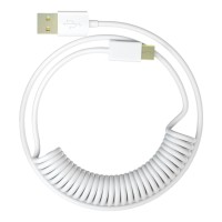 כבל 1St Player 1StPlayer USB-A to USB-C Spring up to 2.5m Light Gray צבע אפור