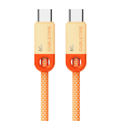 Кабель CABLETIME USB-C 60W Charging Cable 1m оранжевый Кабель CABLETIME USB-C 60W Charging Cable 1m оранжевый