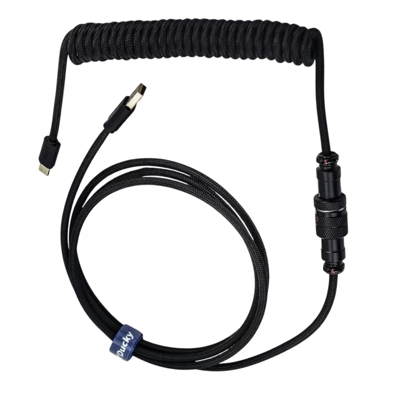 Кабель Ducky USB-A to USB-C Premicord Coiled - Phantom Цвет:чёрный