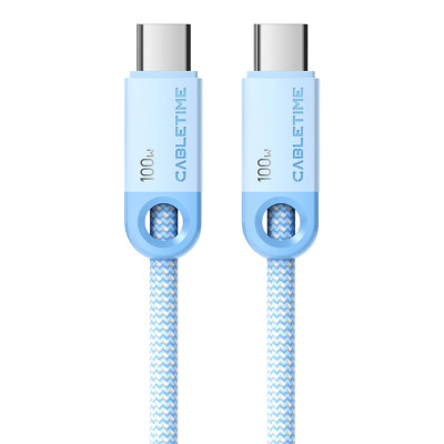 Кабель CABLETIME USB-C 100W Charging Cable 2m - Blue CUP0L Цвет:синий Кабель CABLETIME USB-C 100W Charging Cable 2m - Blue CUP0L Цвет:синий