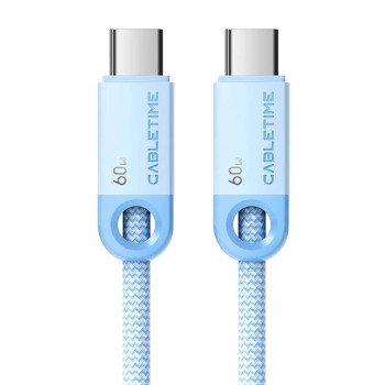 Кабель CABLETIME USB-C 60W Charging Cable 1m синий..