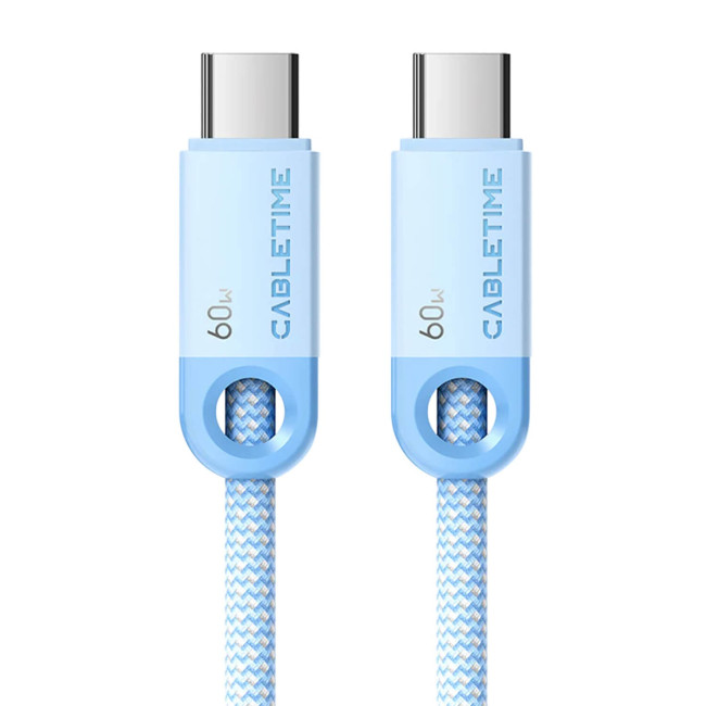 Cable CABLETIME USB-C 60W Charging Cable 1m blue..