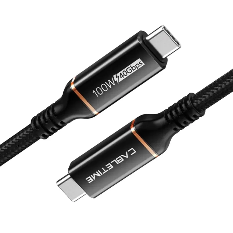 כבל CABLETIME USB-C 4.0 8K/60Hz 40Gbps 100W 1m שחור