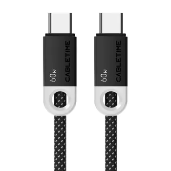כבל CABLETIME USB-C 60W Charging Cable 1m שחור