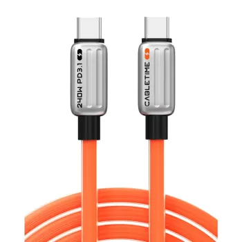 כבל CABLETIME USB-C 240W Charging Cable 2m כתום