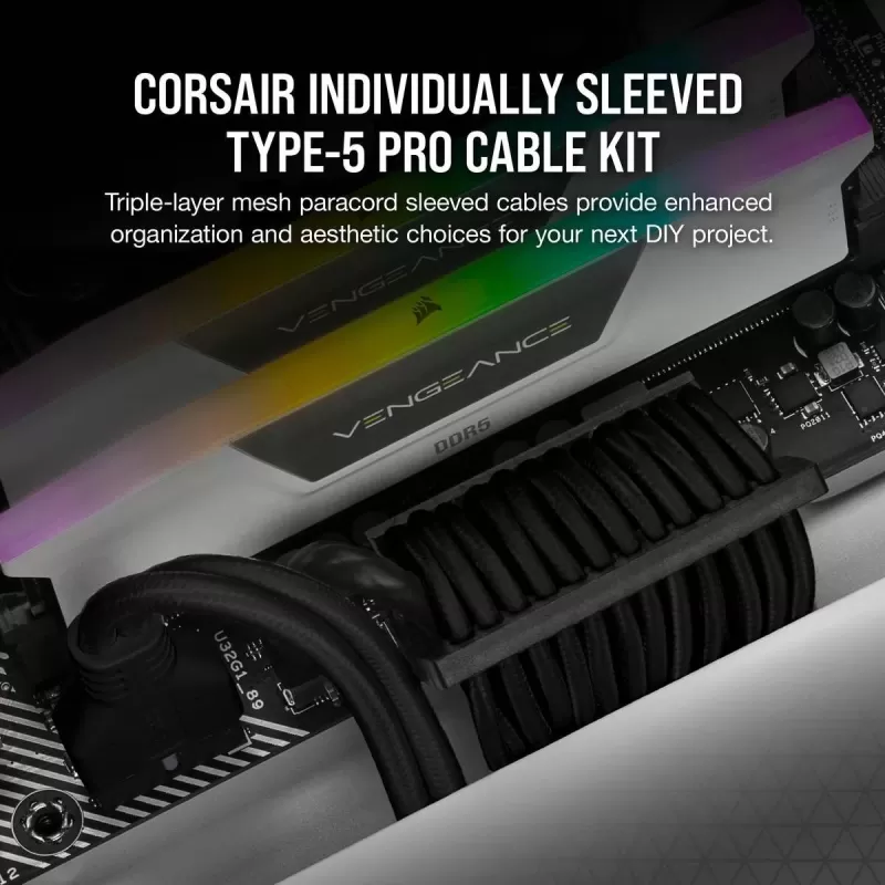 ערכת כבלים לספק כוח Corsair PSU Type‑5 Pro Kit שחור CP-8920292 ערכת כבלים לספק כוח Corsair PSU Type‑5 Pro Kit שחור CP-8920292