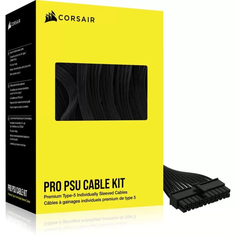 ערכת כבלים לספק כוח Corsair PSU Type‑5 Pro Kit שחור CP-8920292 ערכת כבלים לספק כוח Corsair PSU Type‑5 Pro Kit שחור CP-8920292