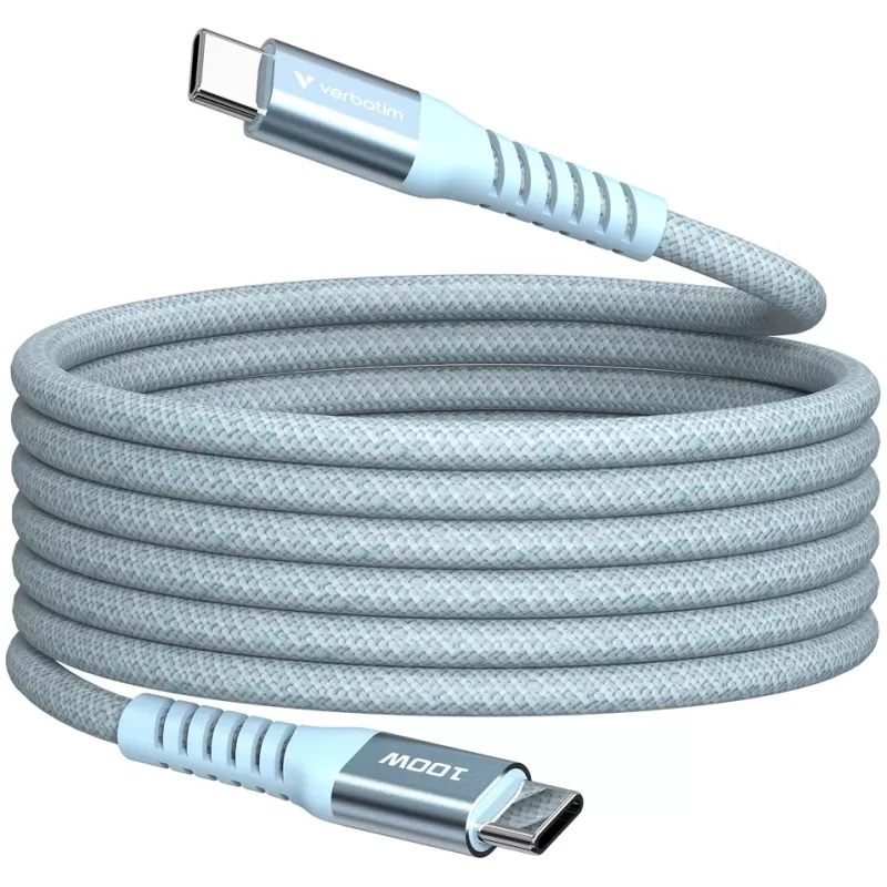Cable Verbatim Sync & Charge Magnetic Cable USB-C to USB-C 100W 1.2m blue Cable Verbatim Sync & Charge Magnetic Cable USB-C to USB-C 100W 1.2m blue