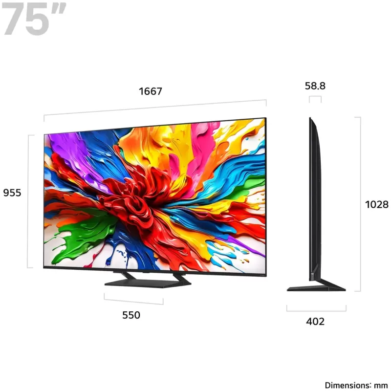 טלוויזיה חכמה LG 75QNED93A6A QNED MiniLED 4K 75QNED93A6A - יבואן רשמי