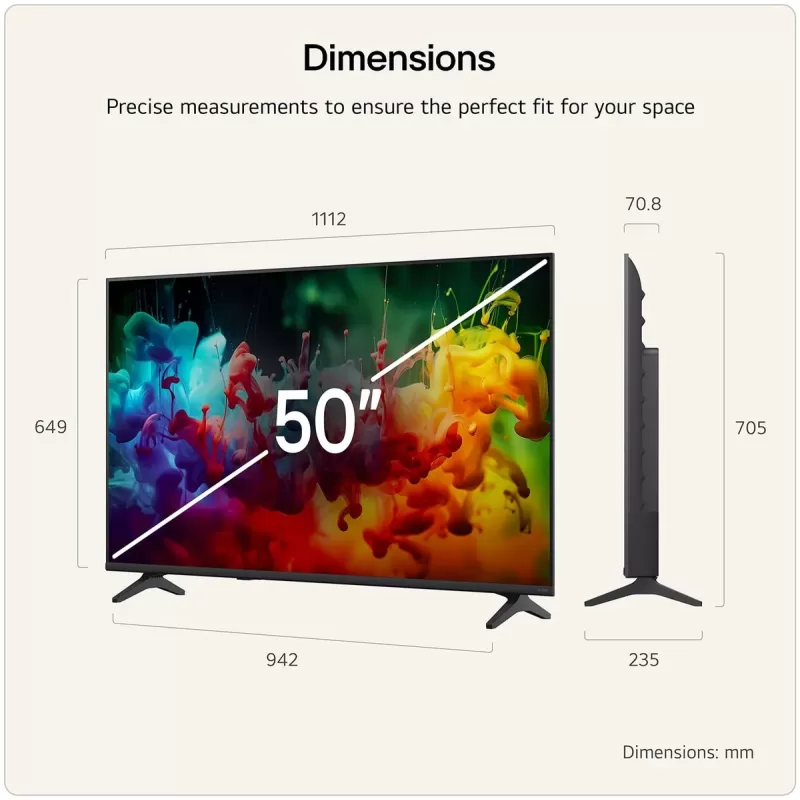 טלוויזיה חכמה LG 50QNED70B6T QNED MiniLED AI 4K 50QNED70B6T - יבואן רשמי