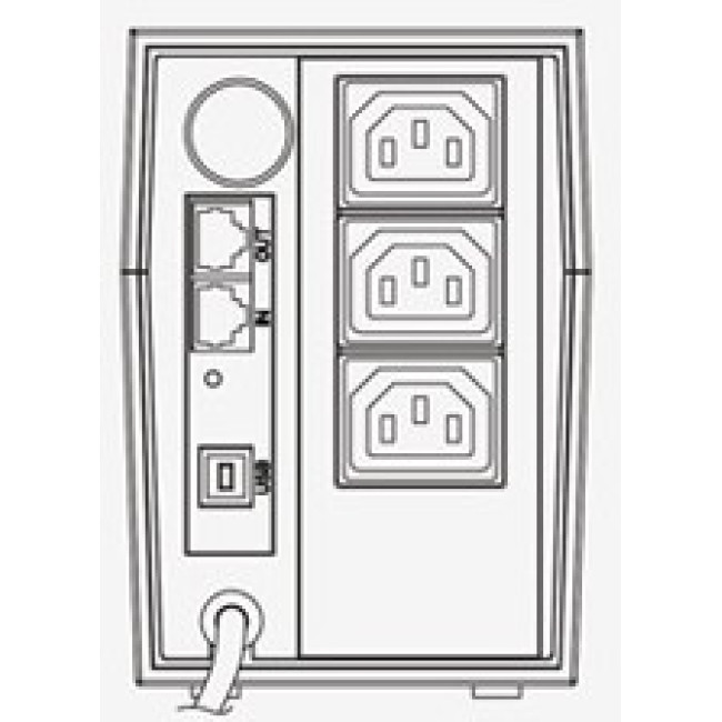 UPS POWERCOM 1000VA UPS USB RPT-1000AP 1000VA 600W