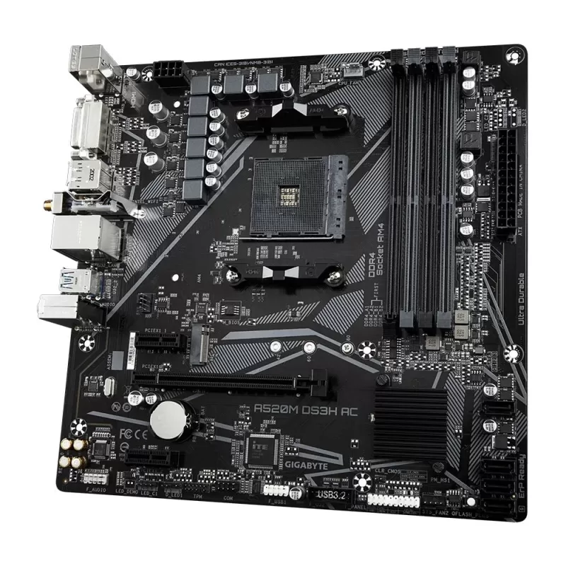 Материнская Плата Gigabyte A520M DS3H AC DDR4 AM4