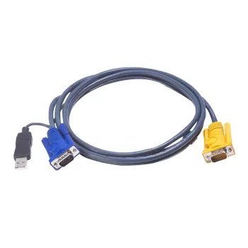 כבל USB ATEN 6M USB KVM Cable with 3 in 1 SPHD PS/2 to USB converter 2L-5206UP ATEN 6M USB KVM Cable 6m