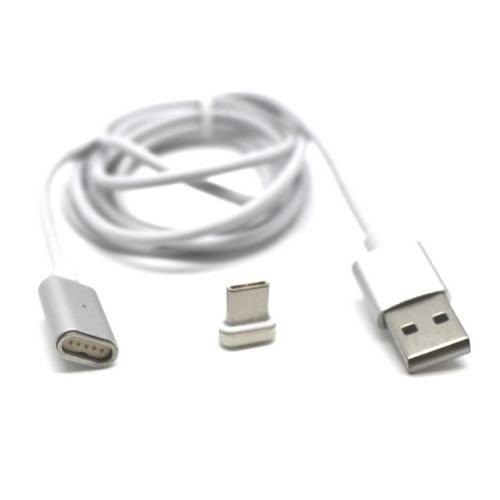 כבל Magnetic USB To USB Type C E-USB-C צבע אפור