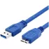 כבל USB 3.0 A to Micro-B 1.8m כחול