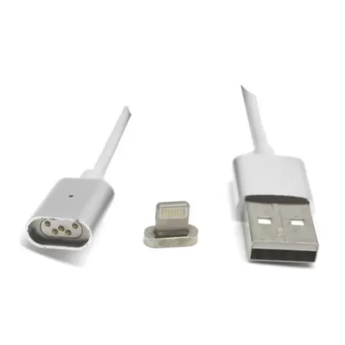 כבל Gold Touch Magnetic USB To Lightning Cable 1m E-USB-I צבע לבן, כסוף