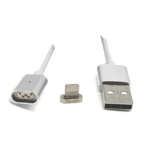 כבל Magnetic USB To Lightning E-USB-I צבע אפור..