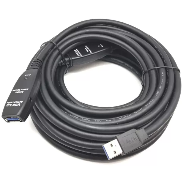 כבל מאריך עם מגבר Gold Touch USB3.0 Active Extension Cable 20m CH-USB3-20EX-IC צבע שחור