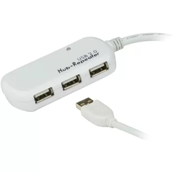 כבל מאריך USB עם מפצל ATEN UE2120H 12m USB 2.0 4-Port UE2120H צבע לבן כבל מאריך USB עם מפצל ATEN UE2120H 12m USB 2.0 4-Port UE2120H צבע לבן