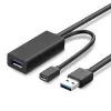 מאריך USB UGREEN USB-A 3.0 Male To Female Extension 5m Active 20826 צבע שחור מאריך USB UGREEN USB-A 3.0 Male To Female Extension 5m Active 20826 צבע שחור
