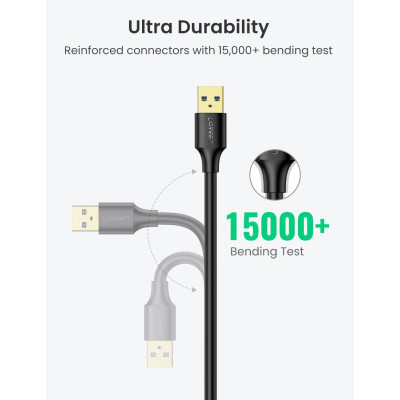 Extension Cable UGREEN USB-A 3.0 Male To Female Extension 2m 10373 Color:black Extension Cable UGREEN USB-A 3.0 Male To Female Extension 2m 10373 Color:black