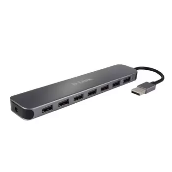 מפצל 7 יציאות USB2.0 כולל ספק כח D-Link DUB-H7/E1A