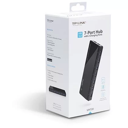 מפצל USB TP-Link UH720 USB 3.0 7-Port Hub UH720 צבע שחור