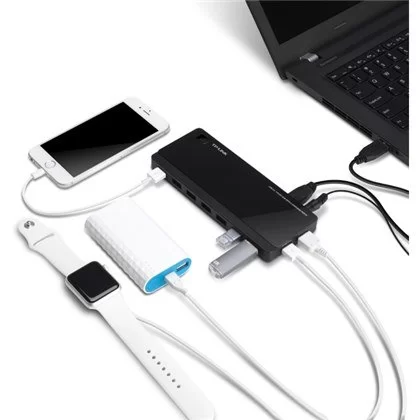 מפצל USB TP-Link UH720 USB 3.0 7-Port Hub UH720 צבע שחור