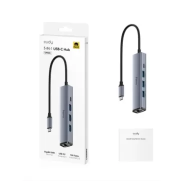Разветвитель USB CUDY 5-IN-1 USB Hub with GbE UH605 Цвет:Серебристо-серый Разветвитель USB CUDY 5-IN-1 USB Hub with GbE UH605 Цвет:Серебристо-серый